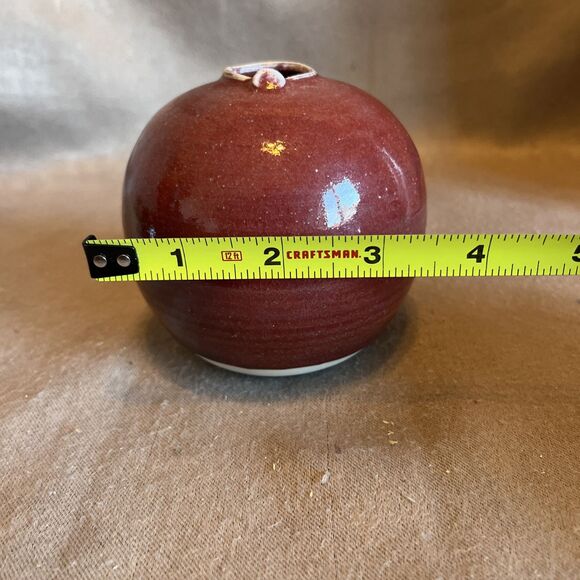 Vintage Chinese Red Ox Blood Glazed Porcelain Water Pot Small Bud Vase 2021 - Picture 9 of 10